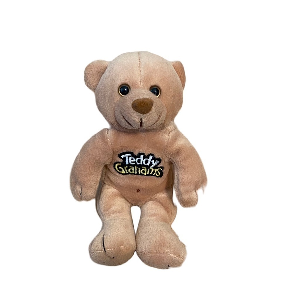 Vintage Teddy Grahams Tan Bear Plush Beanie Baby Kids Toy Stuffed Animal